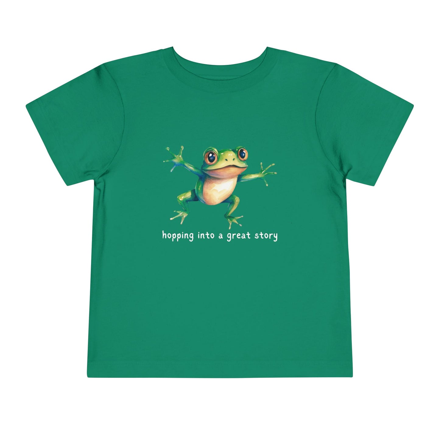 Toddler Hopping Into a Great Story Tee – Fun Gift for Curious Readers