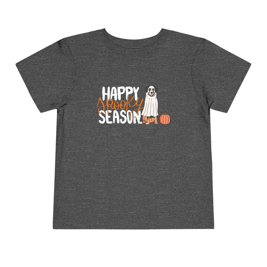 Toddler "Happy Spooky Season" Tee – Cute Halloween Dog & Pumpkin Shirt