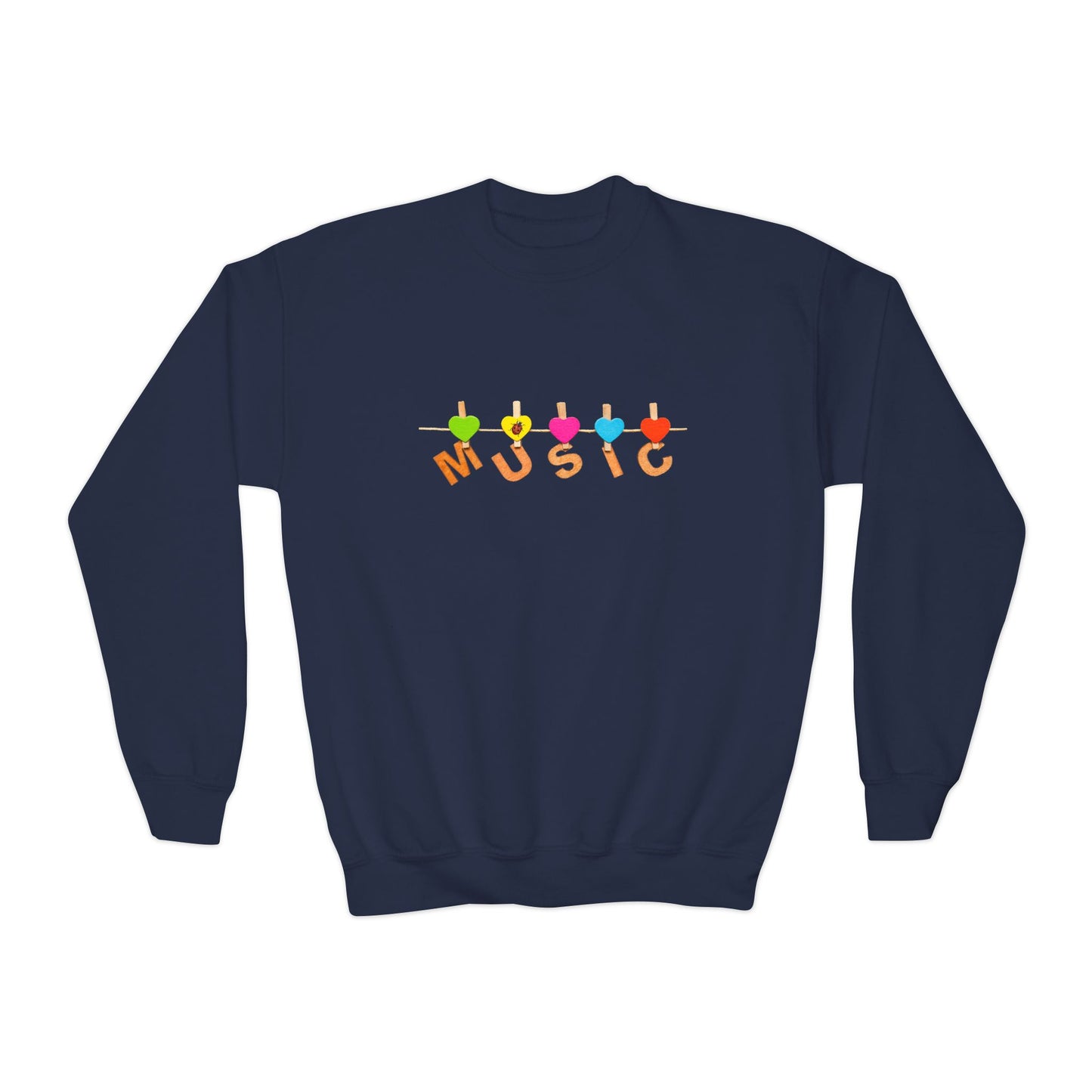 Youth Music Hearts Sweatshirt – Bright Beats & Happy Hearts