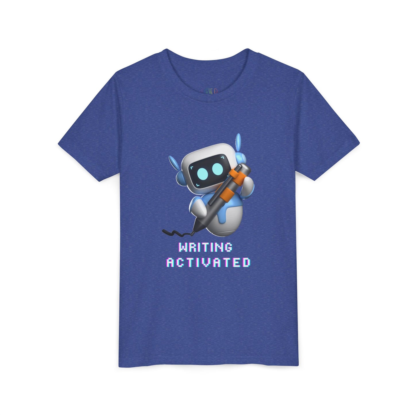 Youth Writing Activated Tee – Robot-Inspired Shirt for Creative Kids, For young writers ready to power up their pens!