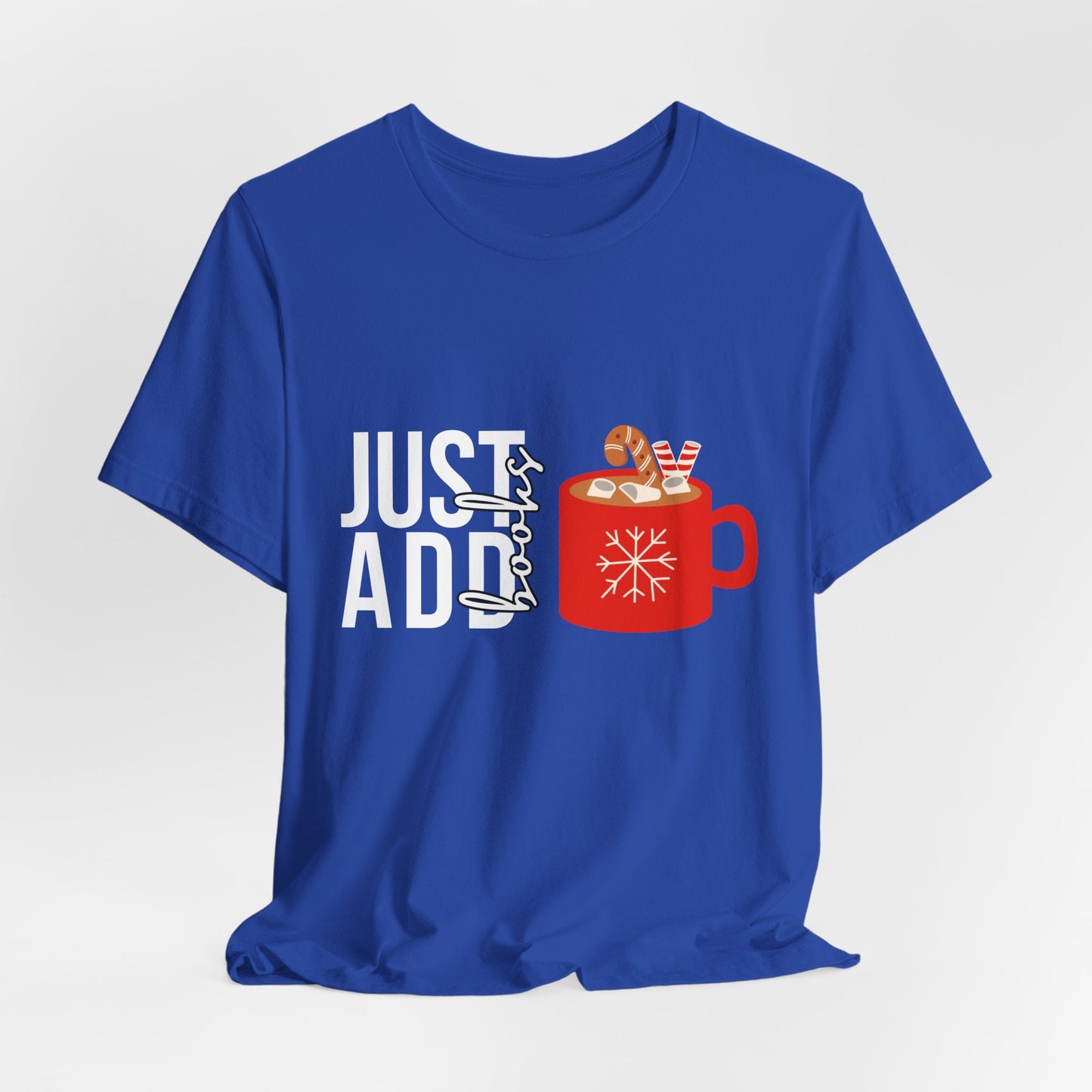 Teen/Adult Unisex Just Add Books T-Shirt â€“ Cozy Holiday Mug Design Printify