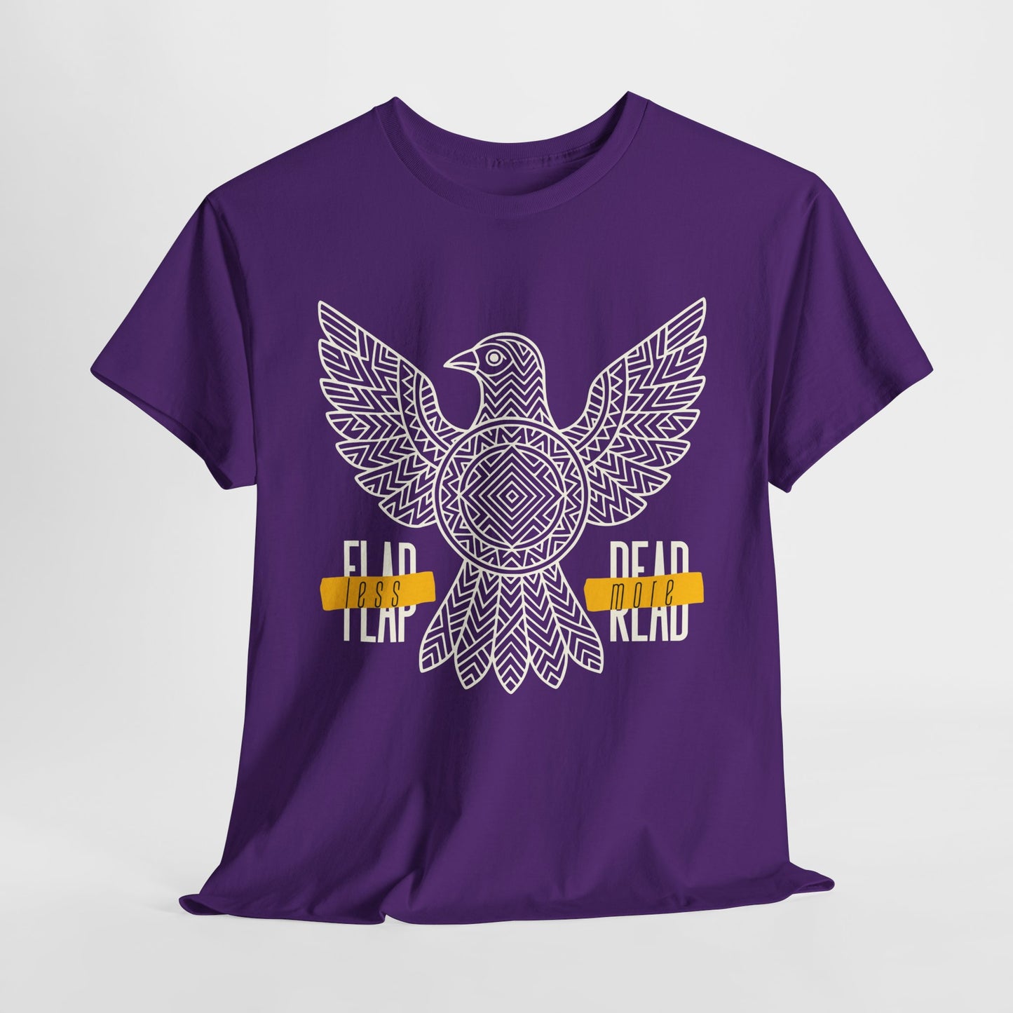 Teen/Adult Unisex – Flap Less Read More Tee – Geometric Bird Book Shirt