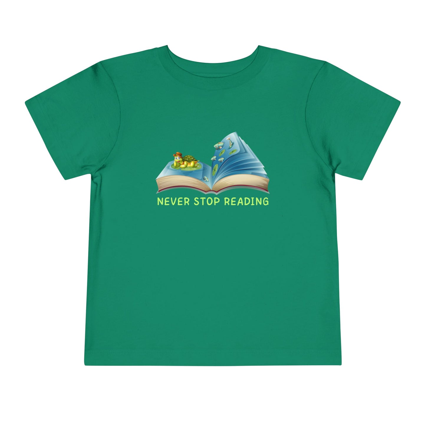 Toddler Never Stop Reading Tee – Bookworm-Inspired Shirt for Little Readers