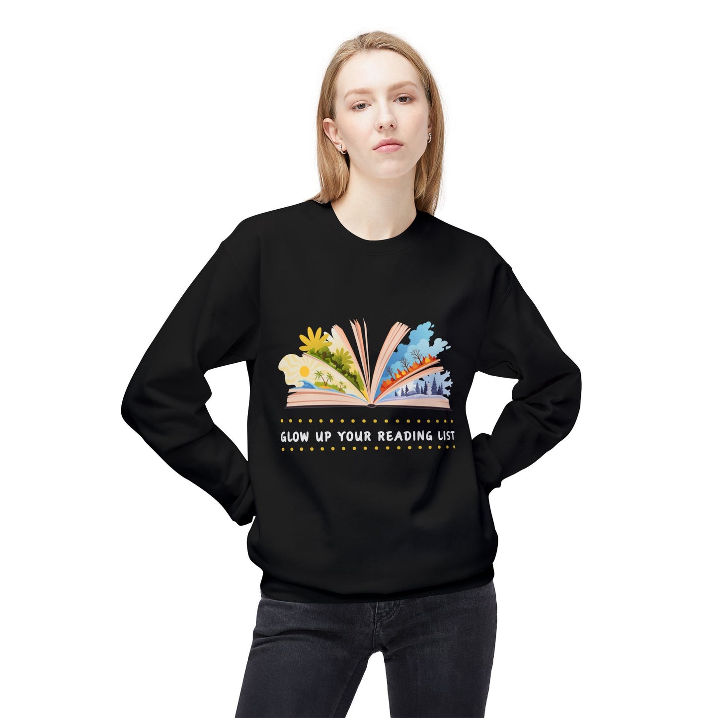 Teen/Adult Unisex Glow Up Your Reading List Sweatshirt