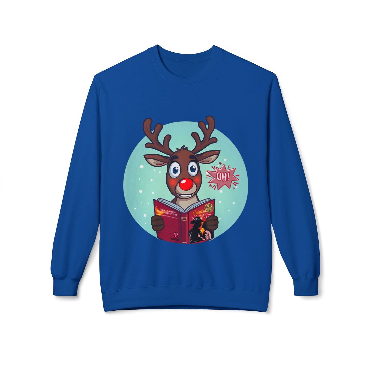 Teen/Adult Unisex Rudolphâ€™s Spicy Read Sweatshirt â€“ Funny RisquÃ© Holiday Book Design Printify