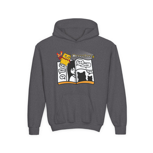 Youth Reading Hoodie – Meowvelous Comic Cat