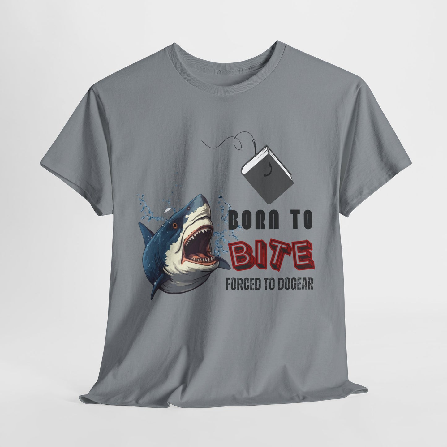 Teen/Adult Unisex Born to Bite Tee – Funny Shark Shirt for Bold Book Lovers
