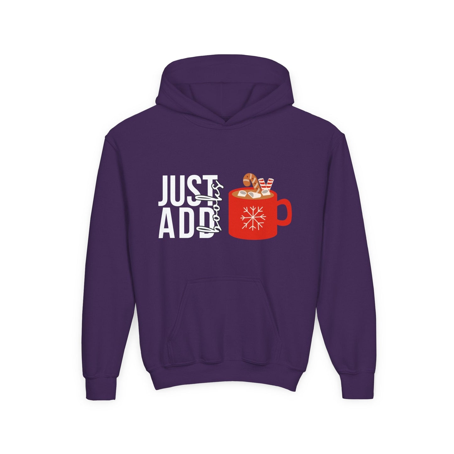 Youth Just Add Books Hoodie â€“ Holiday Hot Cocoa Design Printify