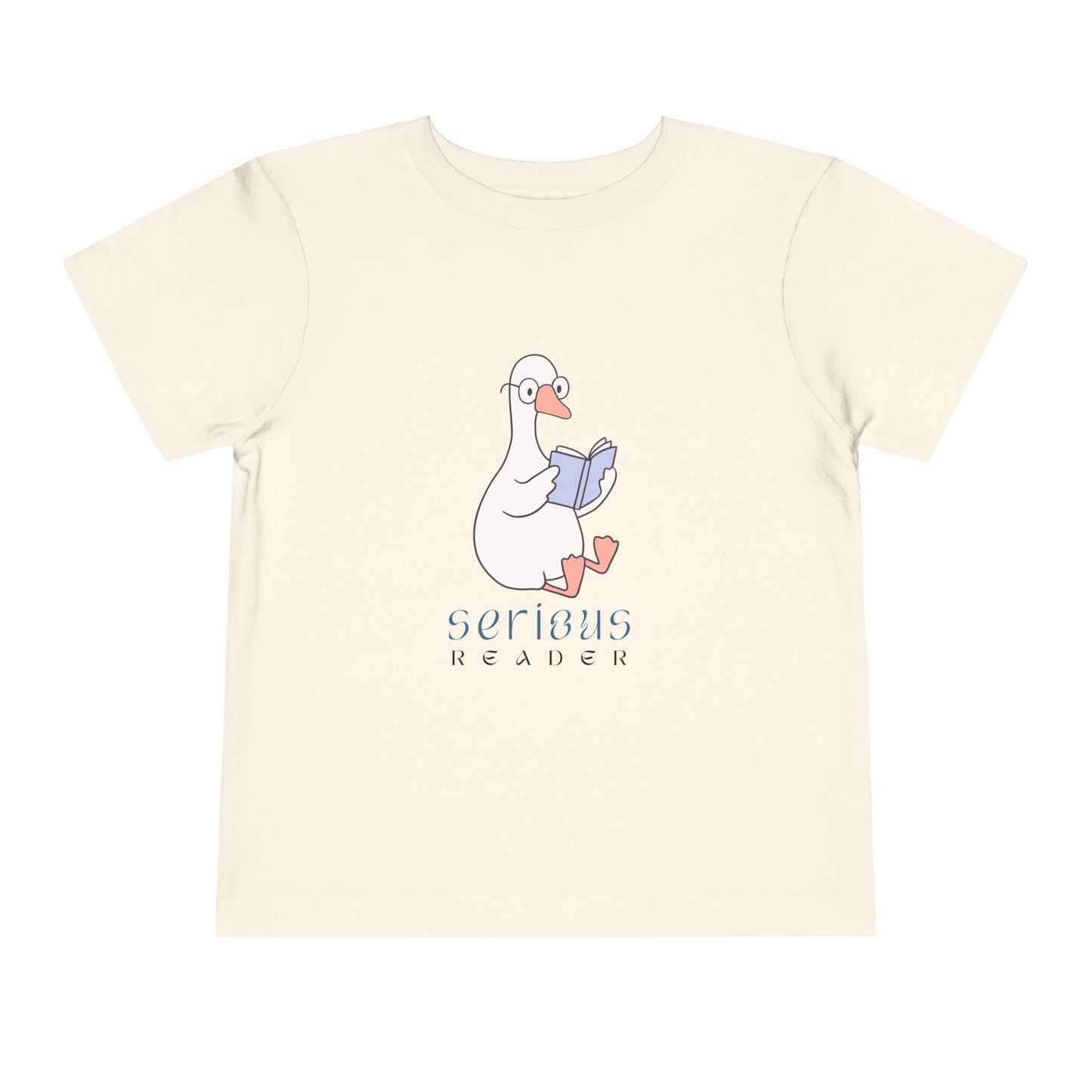 Toddler Serious Reader Tee – Funny Goose Design for Book-Loving Littles