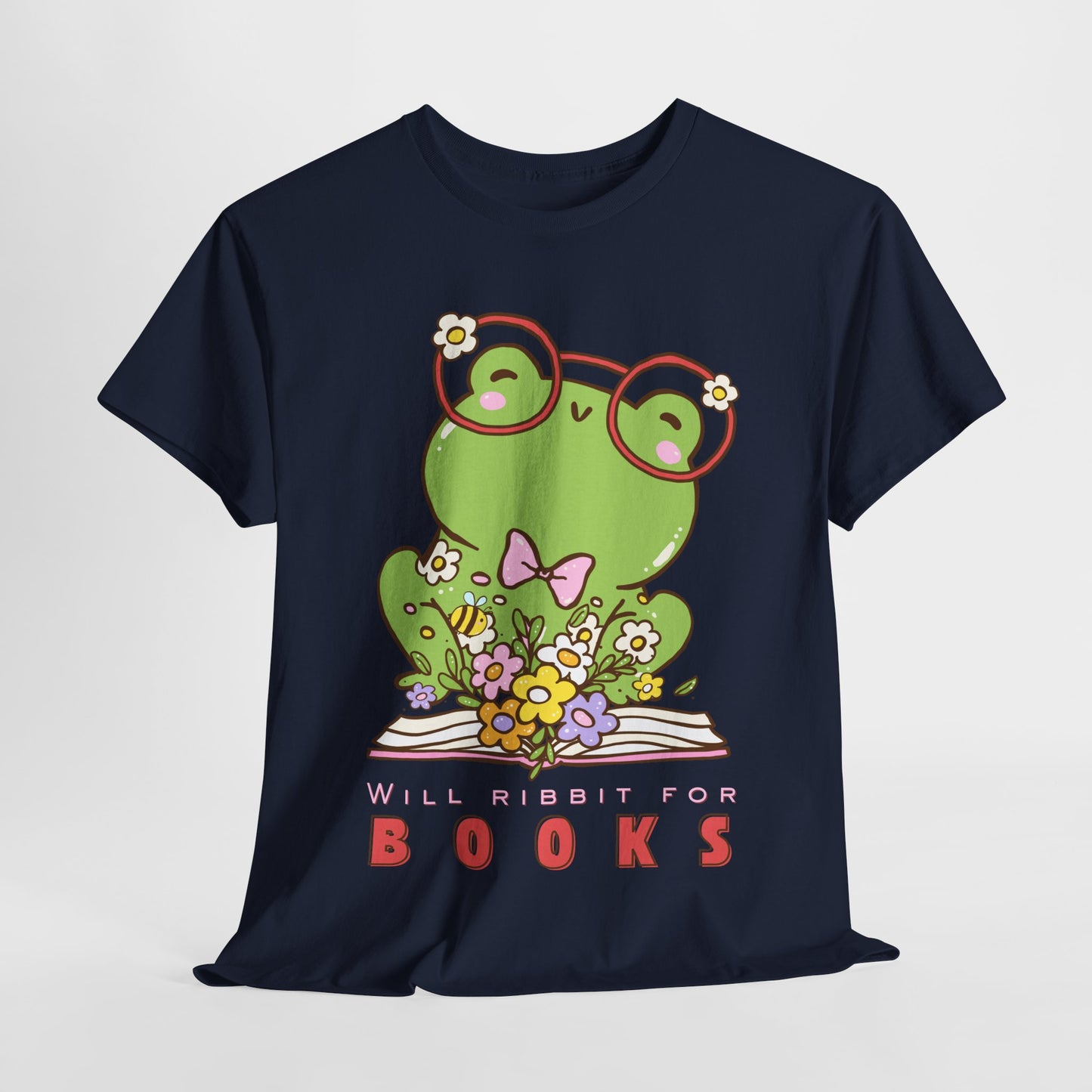Teen/Adult Unisex “Will Ribbit for Books” Frog Tee