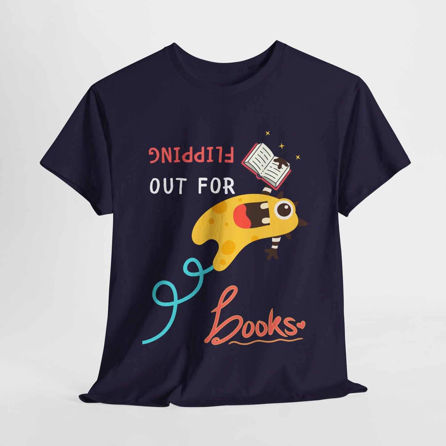 Teen/Adult Unisex Flipping Out for Books – Funny Upside-Down Reader Tee
