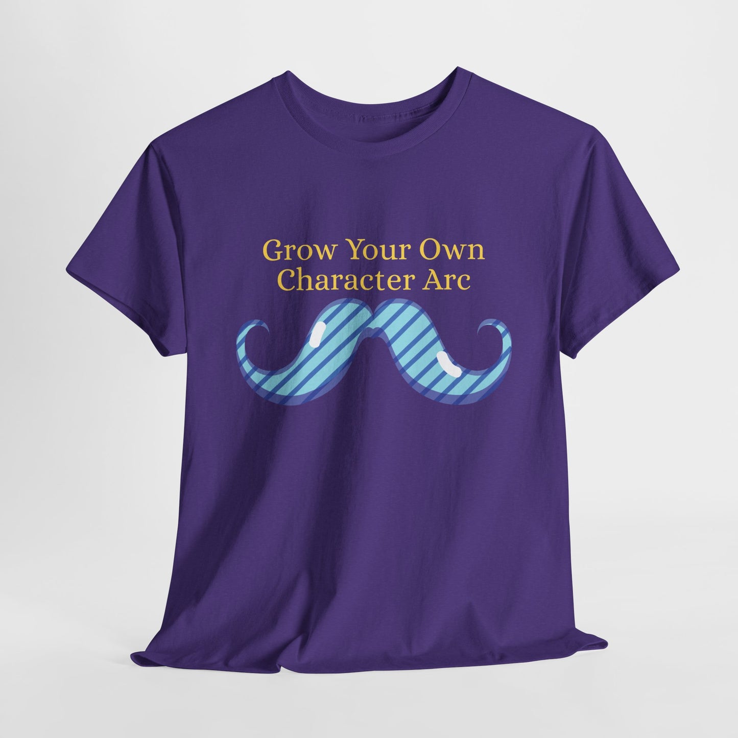 Teen/Adult Unisex Grow Your Own Character Arc Tee – Punny Pick for Writers, Readers & Mustache Enthusiasts