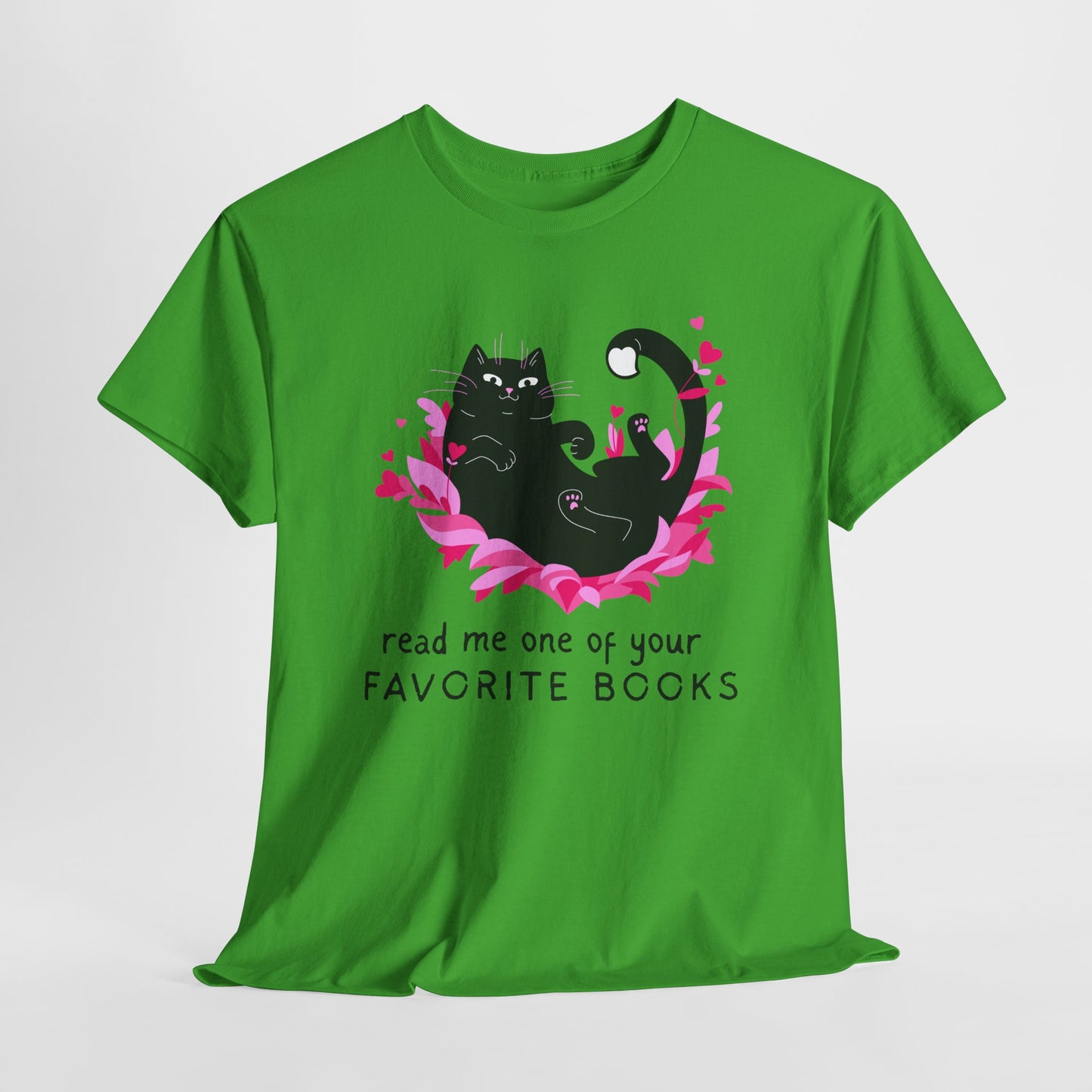 Teen/Adult Unisex Favorite Books Cat Tee – For Stories Best Shared