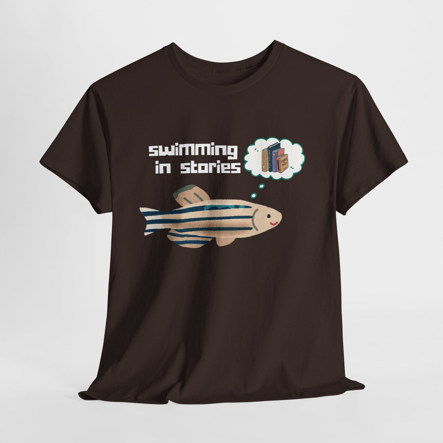 Teen/Adult Unisex Swimming in Stories Tee – For Readers Who Dive Deep Into Books