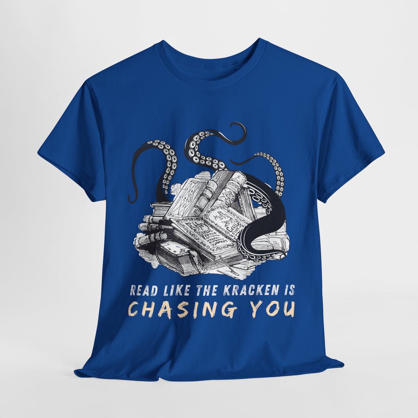 Teen/Adult Unisex “Read Like the Kraken Is Chasing You” Tee – Deep Sea Deadline Energy