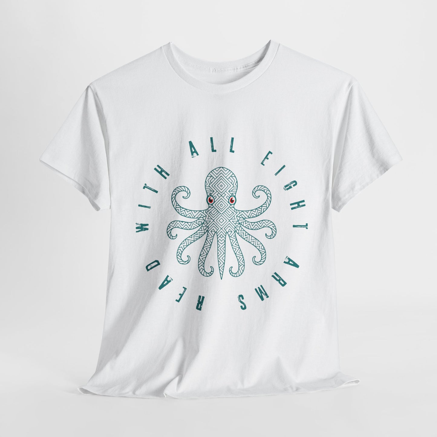 Teen/Adult Unisex – Read With All Eight Arms Tee – Ocean-Inspired Book Lover Gift