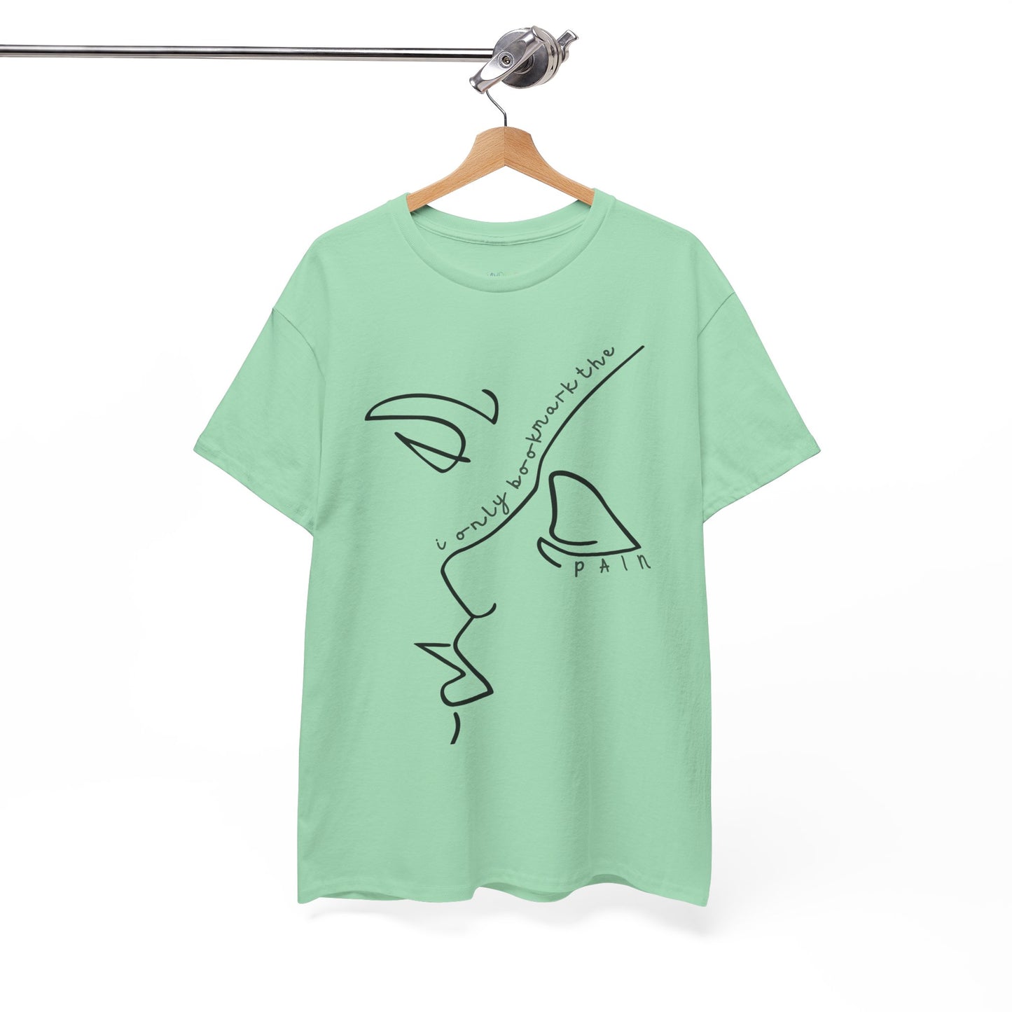 Teen/Adult Unisex Tee â€“ I Only Bookmark the Pain (Minimalist Face Edition)