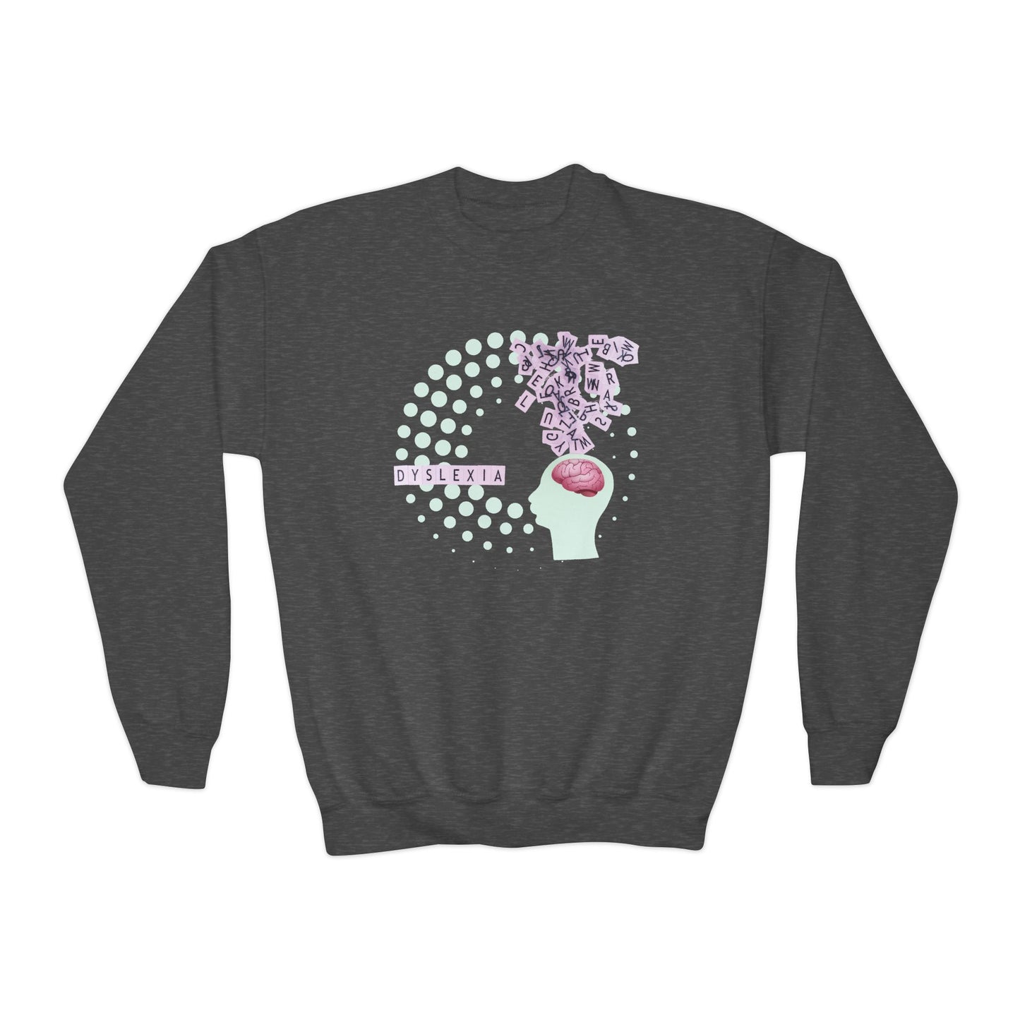 Youth Dyslexia Awareness Sweatshirt – Different Brains, Brilliant Minds
