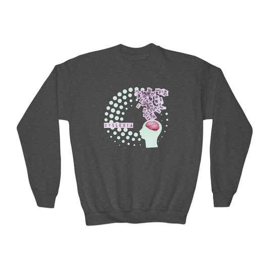 Youth Dyslexia Awareness Sweatshirt – Different Brains, Brilliant Minds