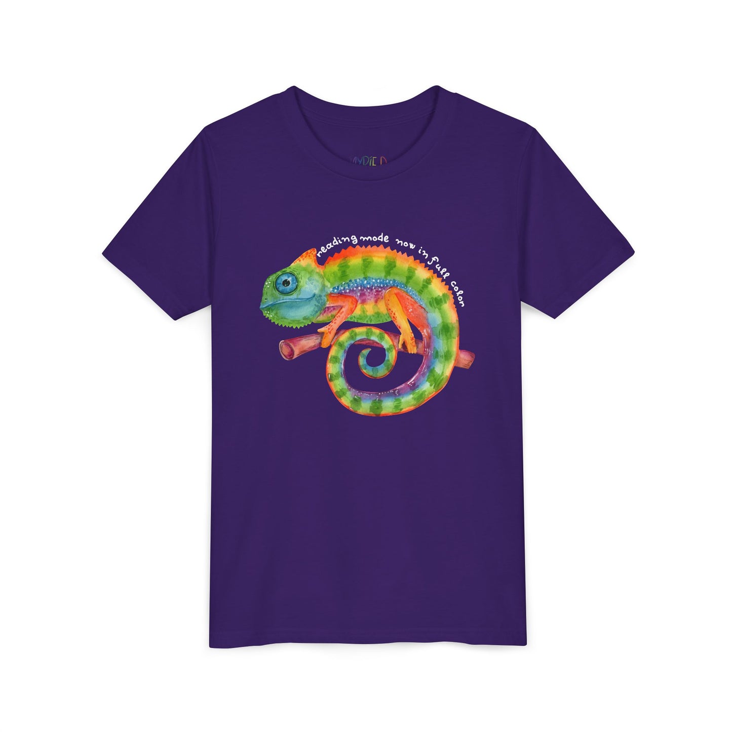 Youth Reading Mode: Now in Full Color Tee – Colorful Chameleon Shirt for Curious Kids