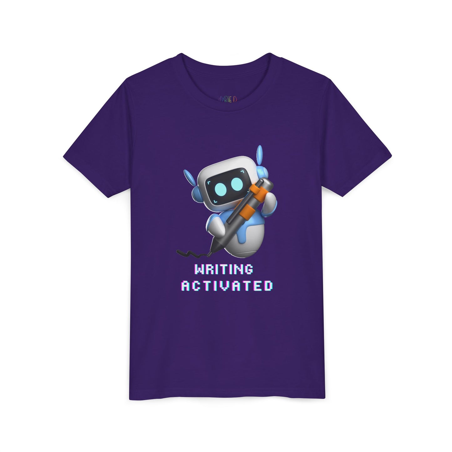 Youth Writing Activated Tee – Robot-Inspired Shirt for Creative Kids, For young writers ready to power up their pens!