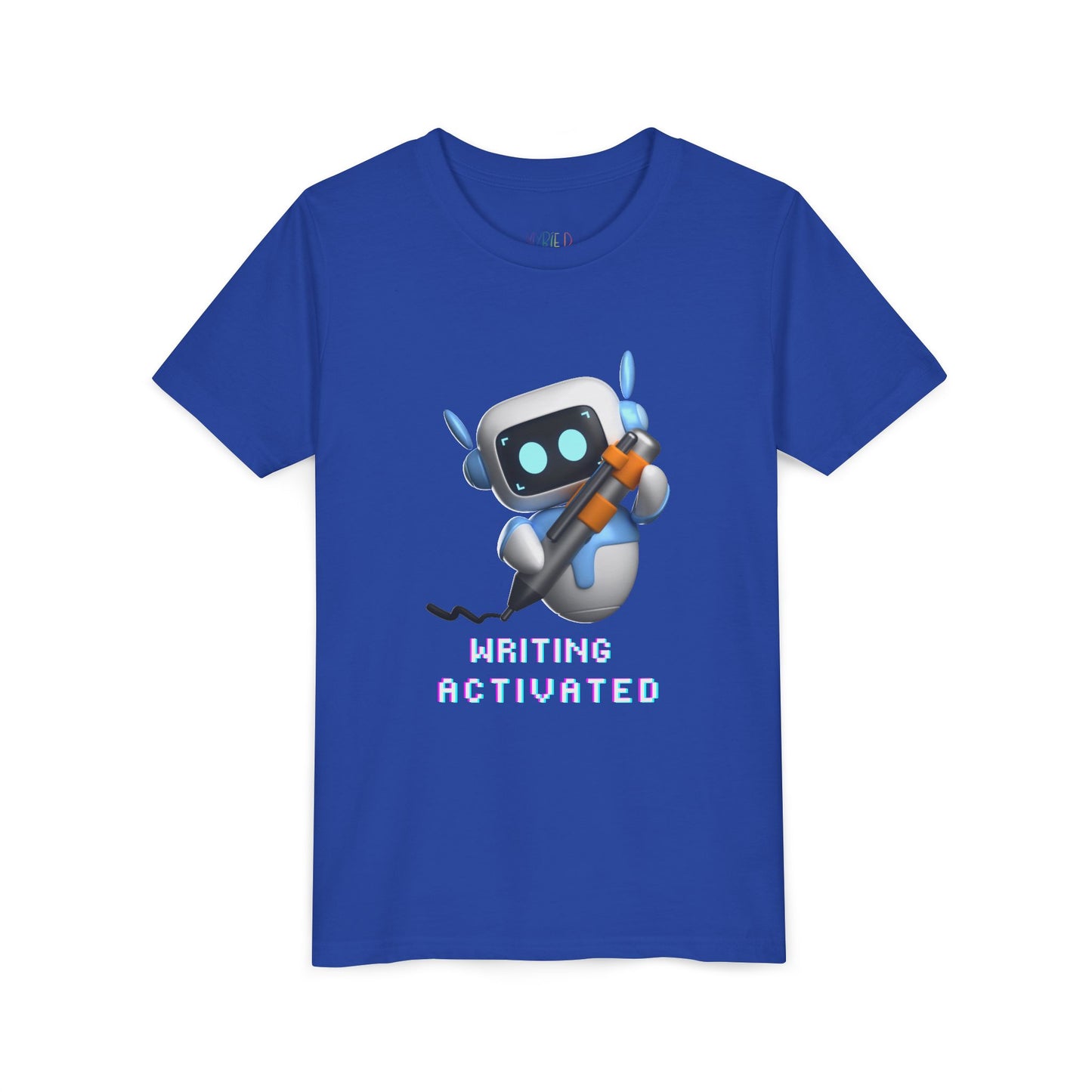 Youth Writing Activated Tee – Robot-Inspired Shirt for Creative Kids, For young writers ready to power up their pens!