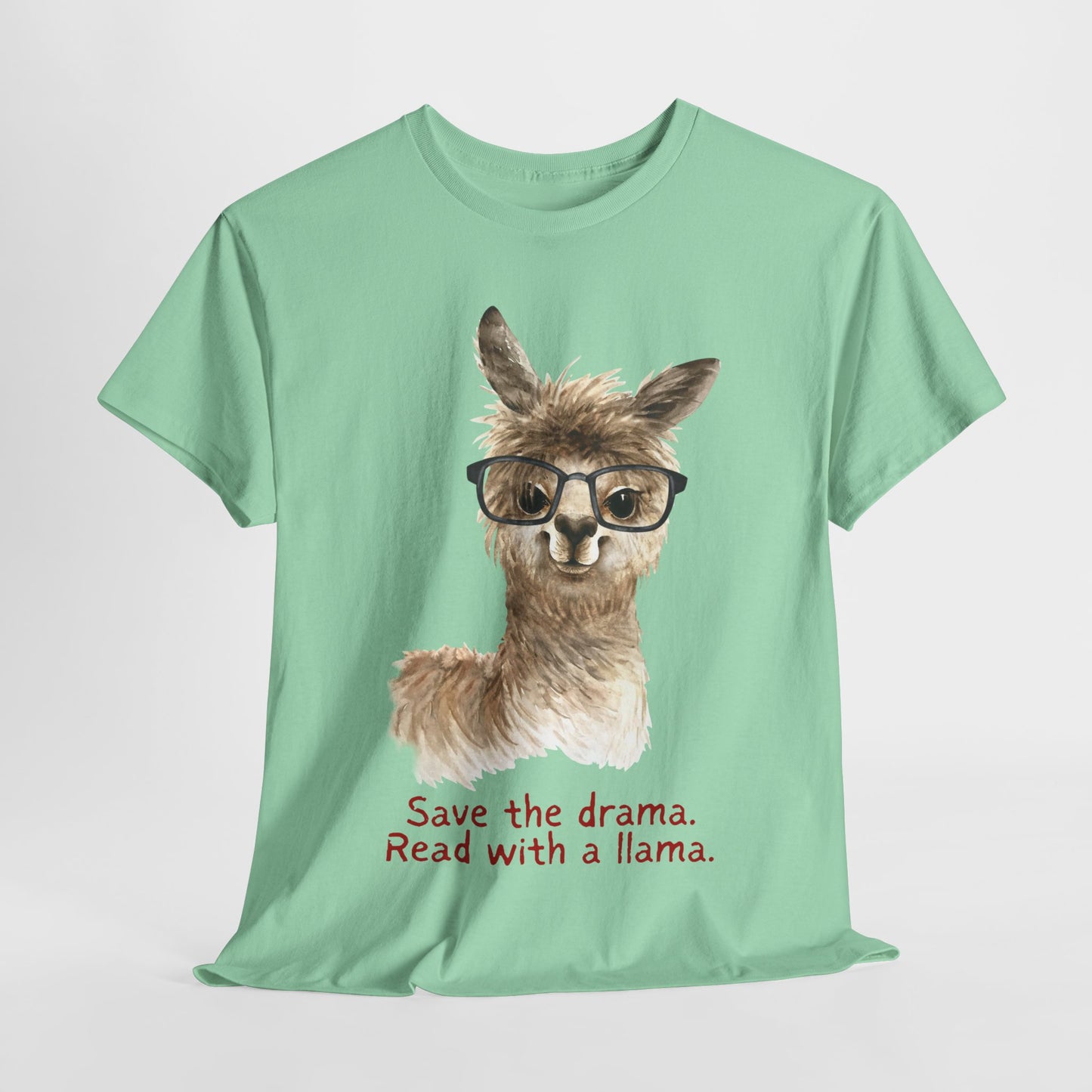 Teen/Adult Unisex Read with a Llama Tee – No Drama, Just Chapters