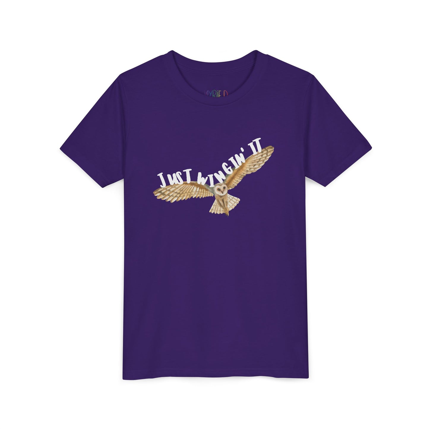 Youth Just Wingin’ It T-Shirt – Funny Owl Shirt for Free-Spirited Kids Who Go With the Flow