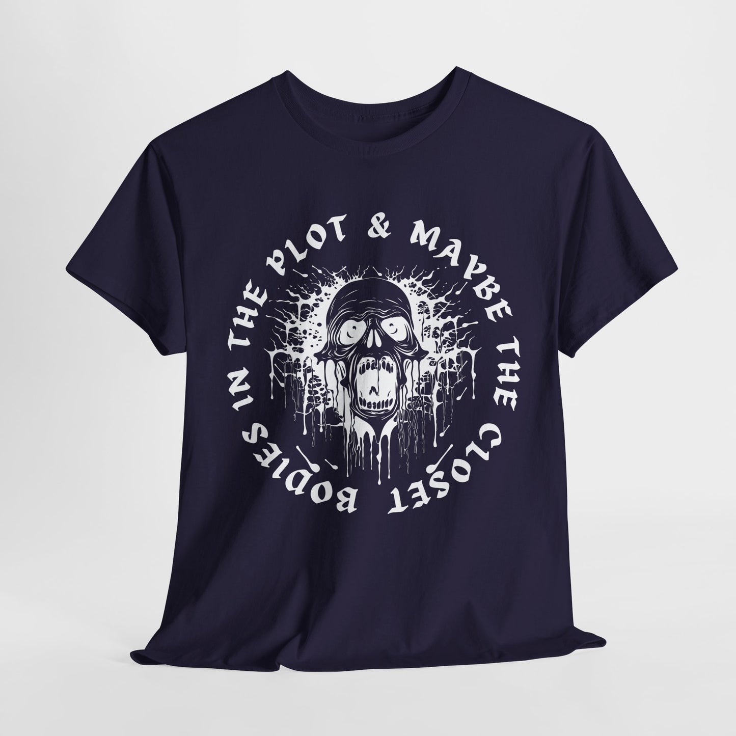 Teen/Adult Unisex Closet Bodies & Plot Twists T-Shirt – Horror Graphic Tee