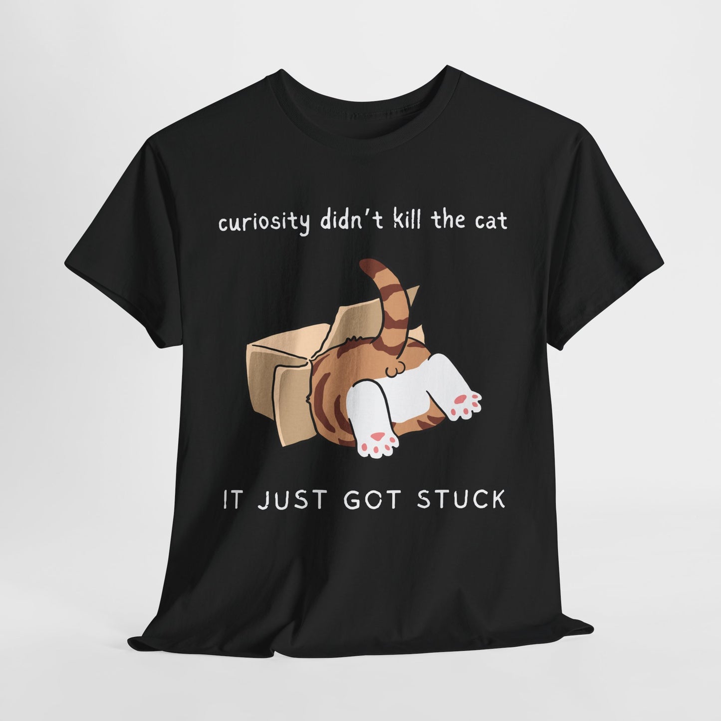 Teen/Adult Unisex Curiosity Cat Tee – Funny Gift for Bookish Cat Lovers
