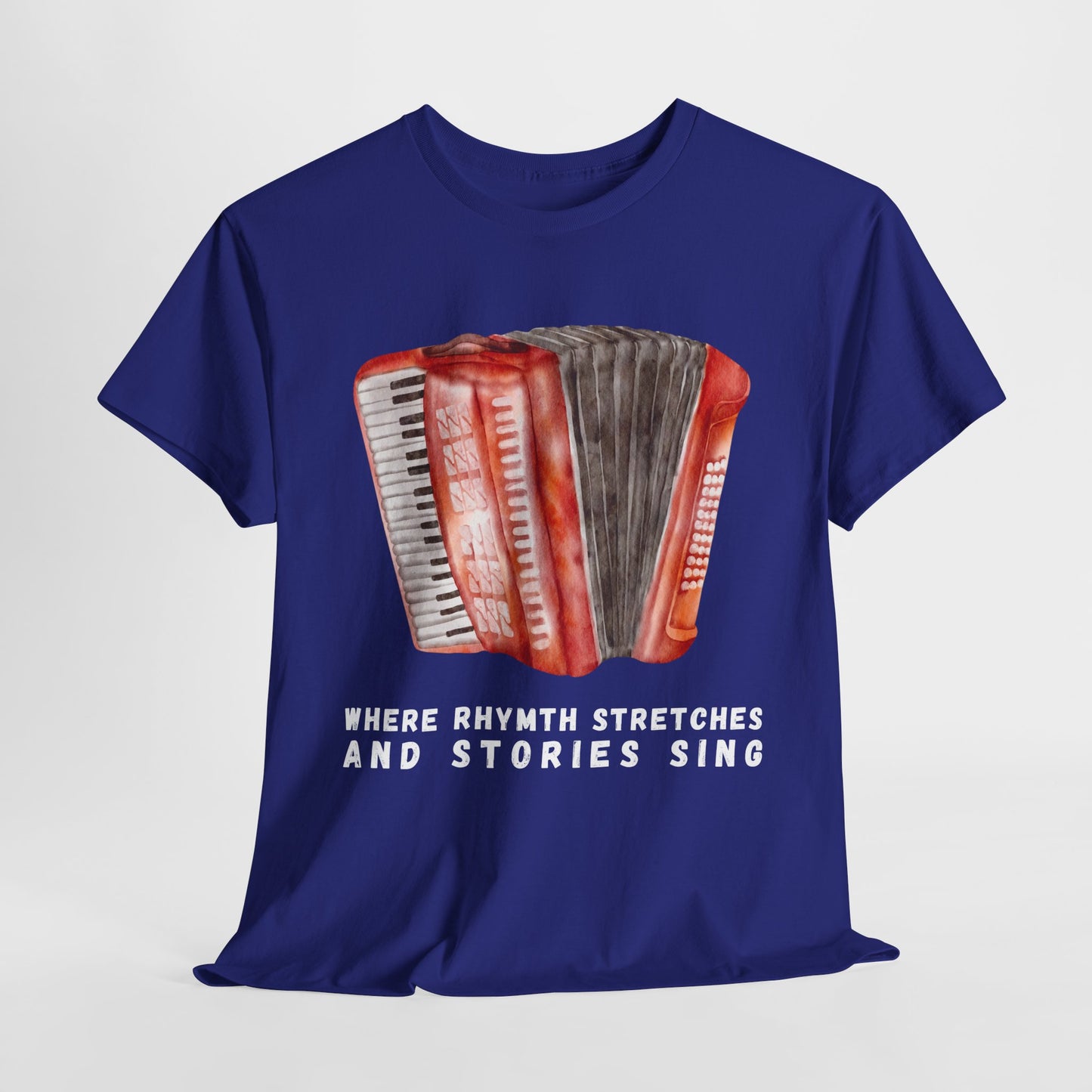 Teen/Adult Unisex Where Rhythm Stretches and Stories Sing Tee