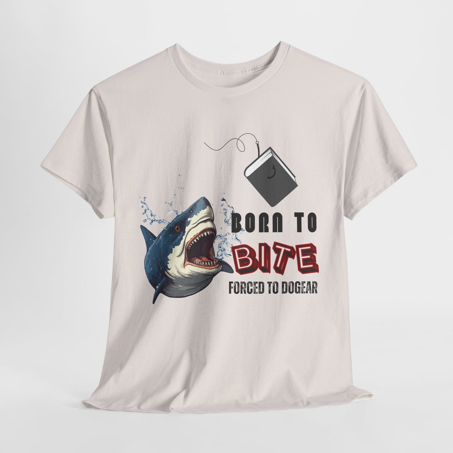 Teen/Adult Unisex Born to Bite Tee – Funny Shark Shirt for Bold Book Lovers