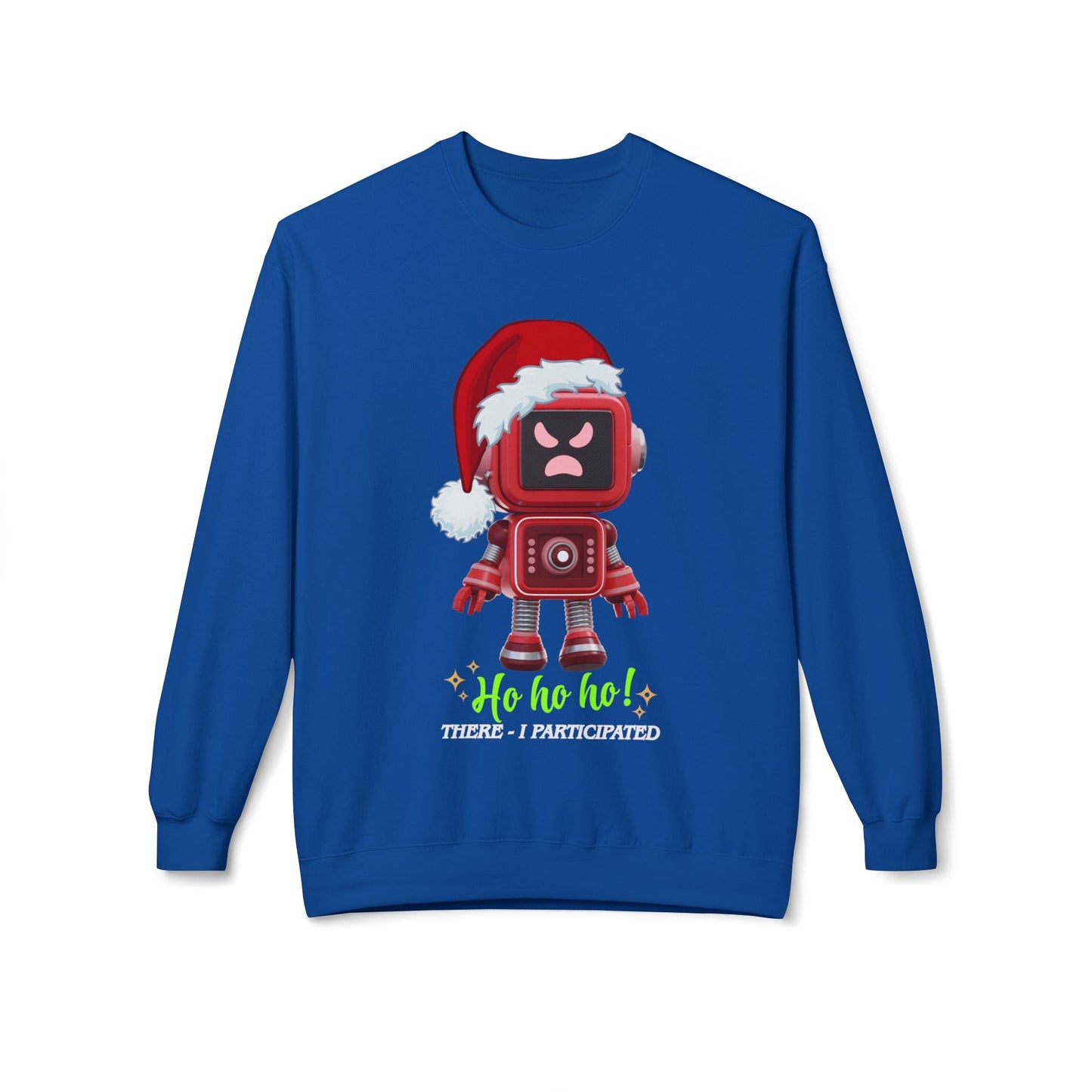 Teen/Adult Unisex Ho Ho No Robot Sweatshirt â€“ Grumpy Christmas Bot Design Printify