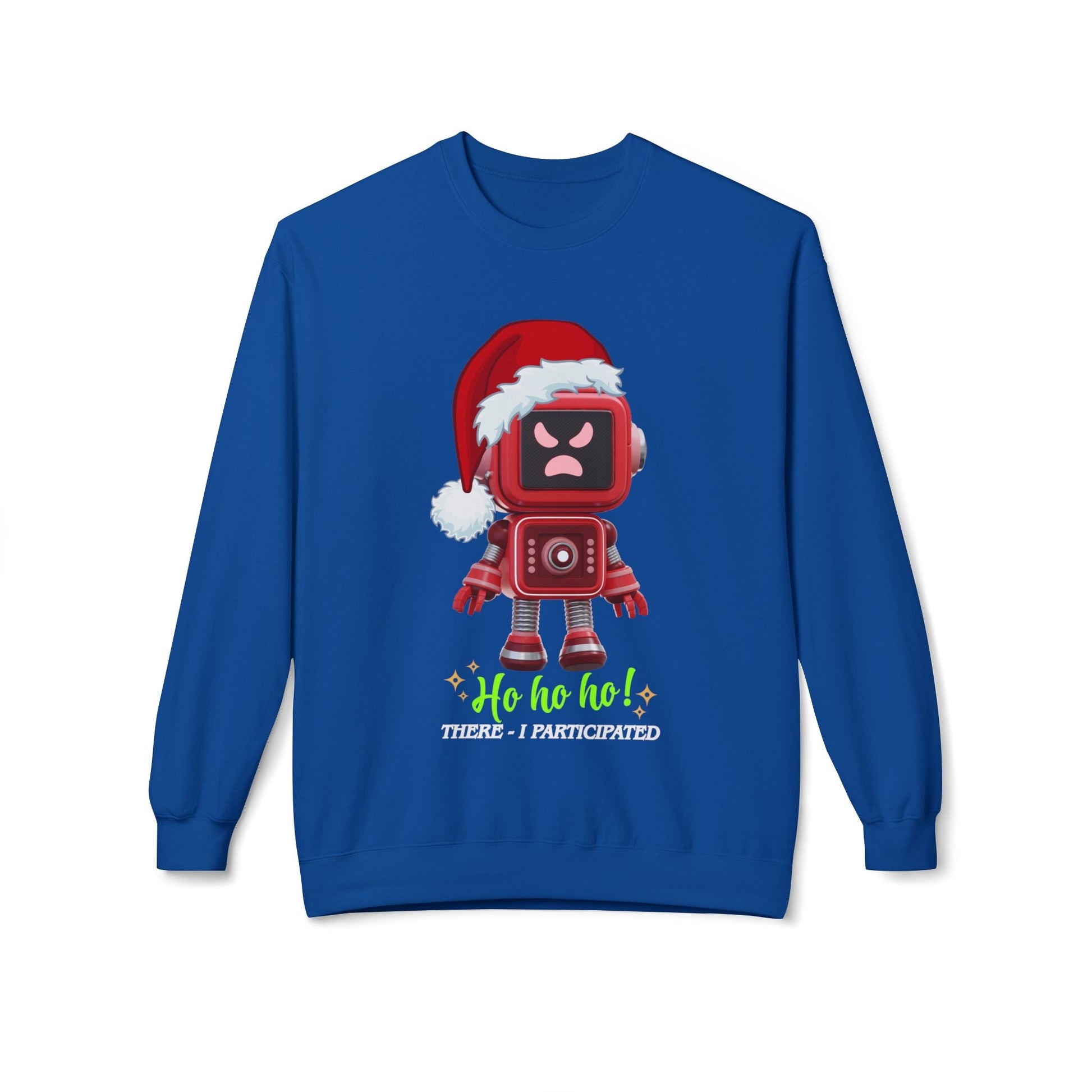 Teen/Adult Unisex Ho Ho No Robot Sweatshirt â€“ Grumpy Christmas Bot Design Printify