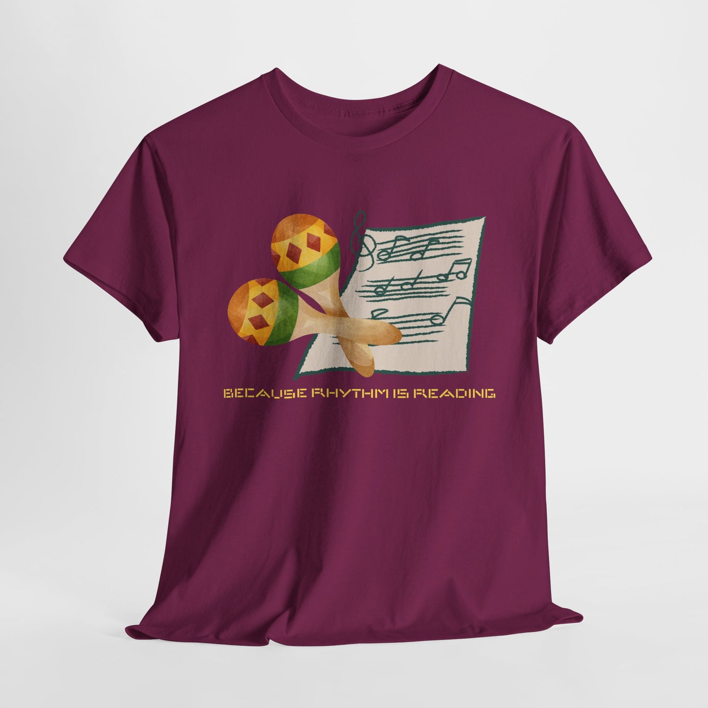 Teen/Adult Unisex Because Rhythm Is Reading Tee