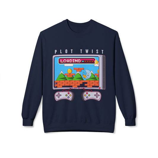 Teen/Adult Unisex Plot Twist Loading Crossover Sweatshirt for Readers and Players