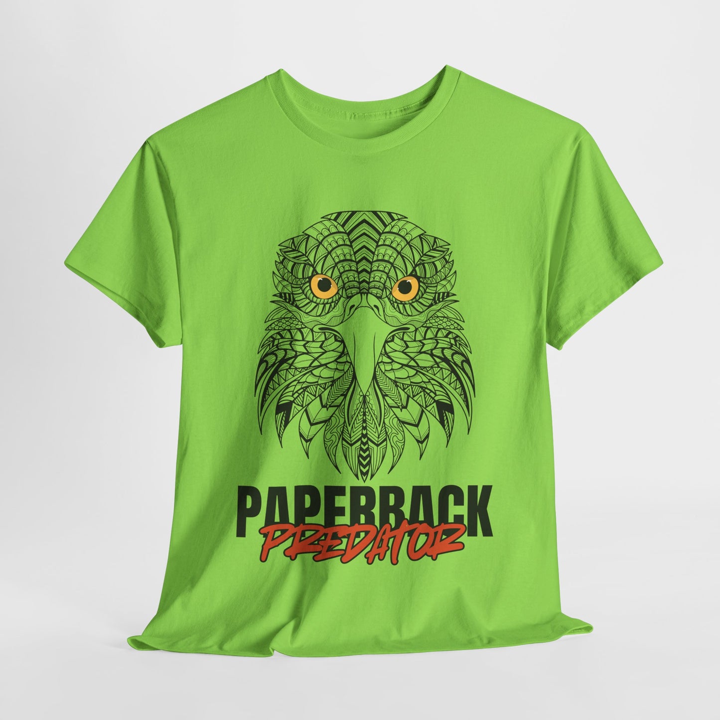 Teen/Adult Unisex – Paperback Predator Tee – Fierce Hawk Book Shirt