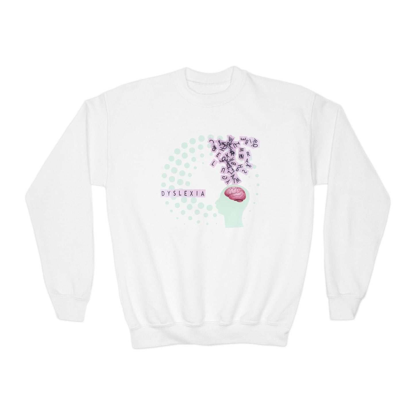 Youth Dyslexia Awareness Sweatshirt – Different Brains, Brilliant Minds
