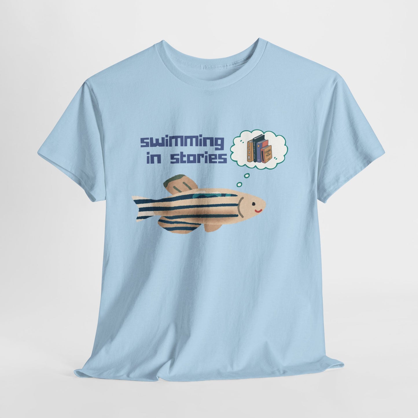 Teen/Adult Unisex Swimming in Stories Tee – For Readers Who Dive Deep Into Books