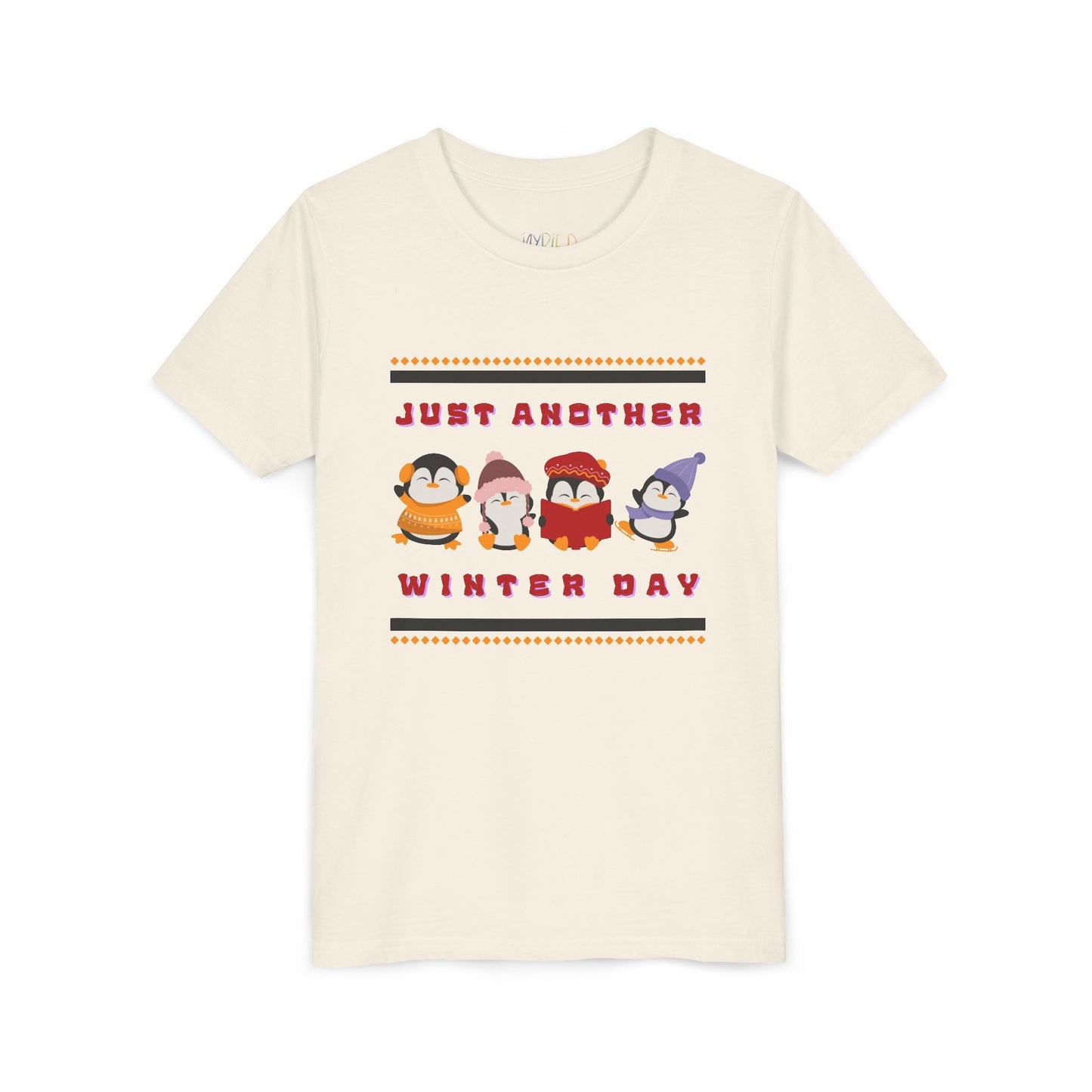 Youth Just Another Winter Day T-Shirt â€“ Cute Penguin Friends Design Printify
