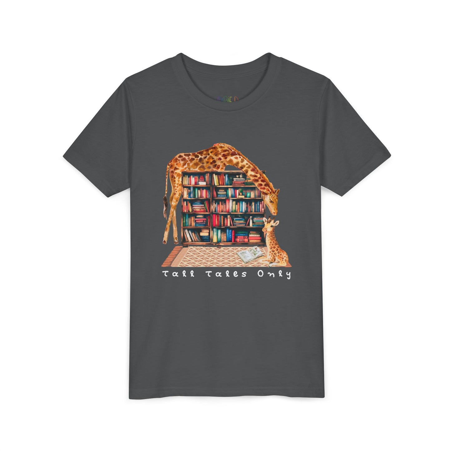 Youth Tall Tales Only Tee – Giraffe Book Shirt for Kids Who Love Big Stories
