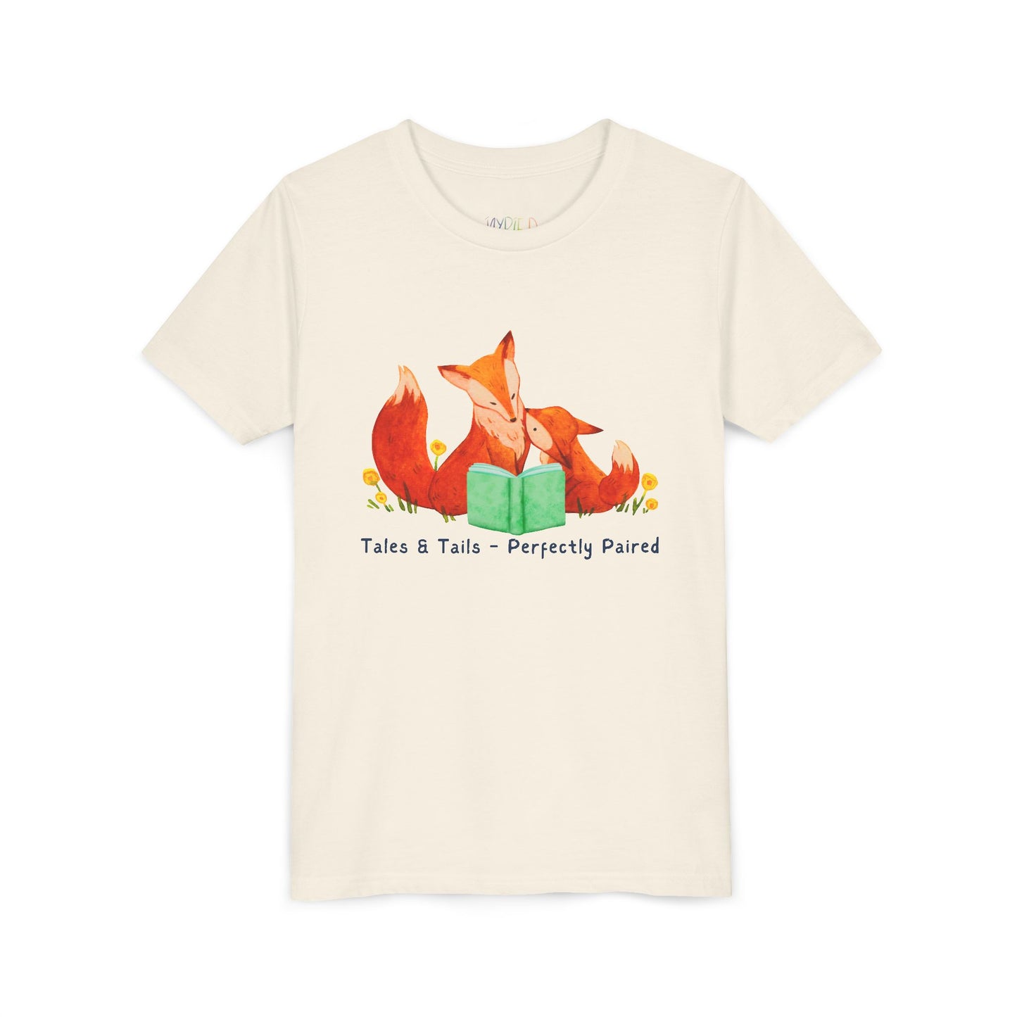 Youth Tales & Tails – Perfectly Paired Tee – Fox Reading Shirt for Snuggly Storytimes