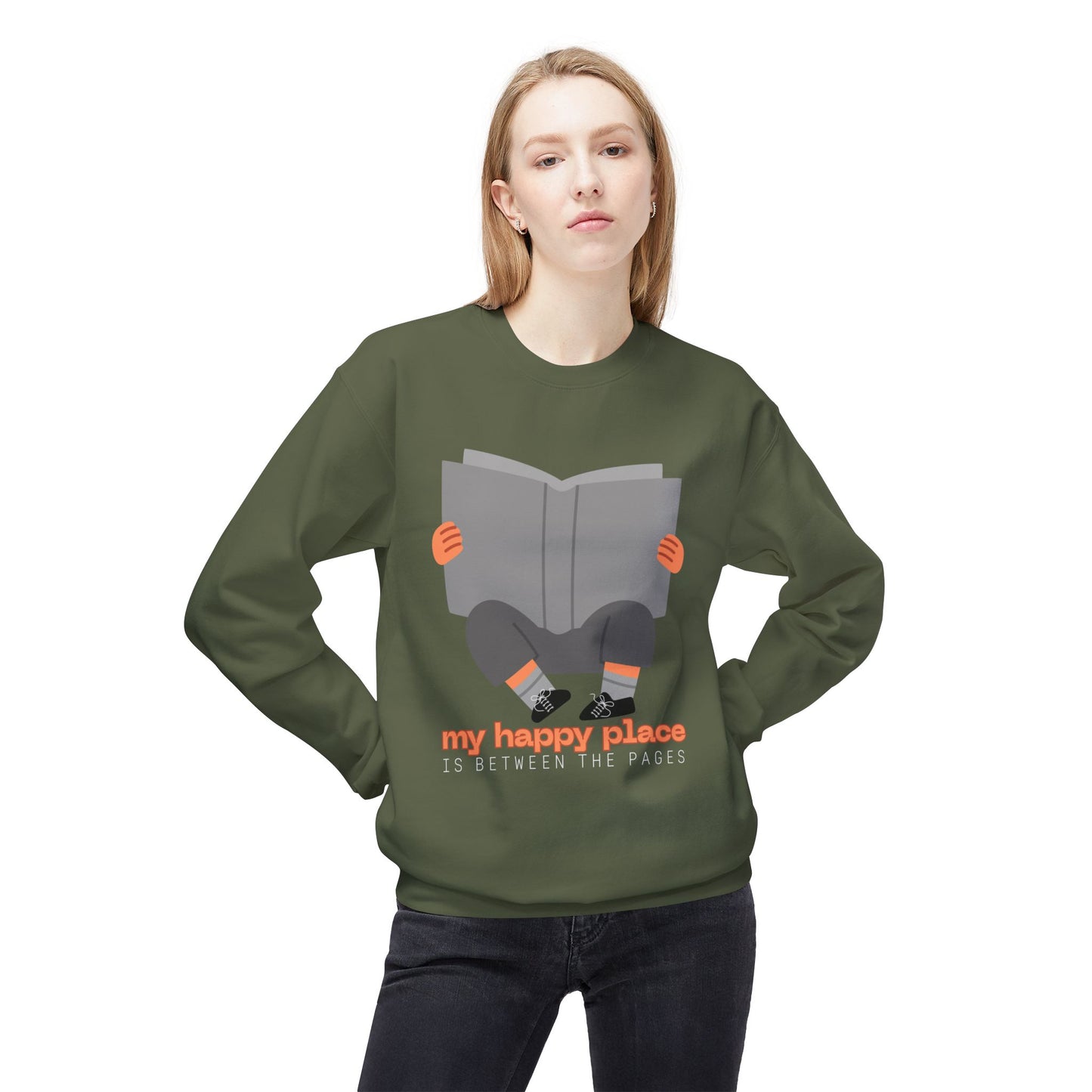 Teen/Adult Unisex My Happy Place Is Between the Pages Sweatshirt