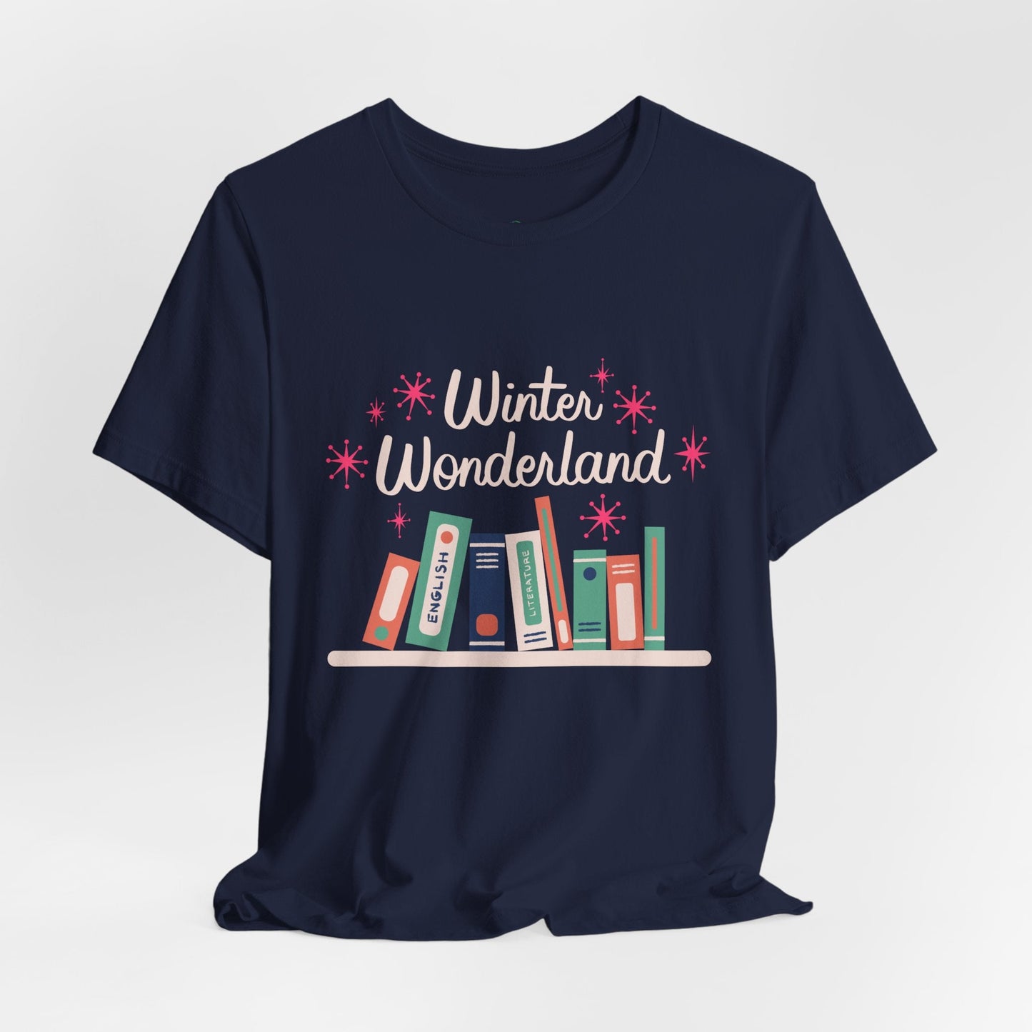 Teen/Adult Unisex Winter Wonderland T-Shirt â€“ Book Lover Holiday Design Printify
