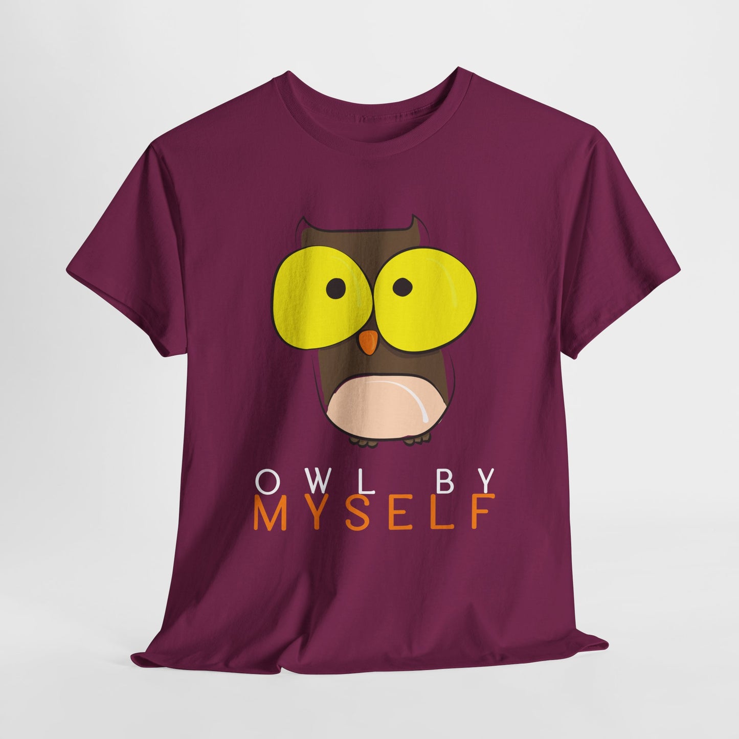 Teen/Adult Unisex Owl By Myself Tee – For the Proudly Introverted or Just Plain Punny