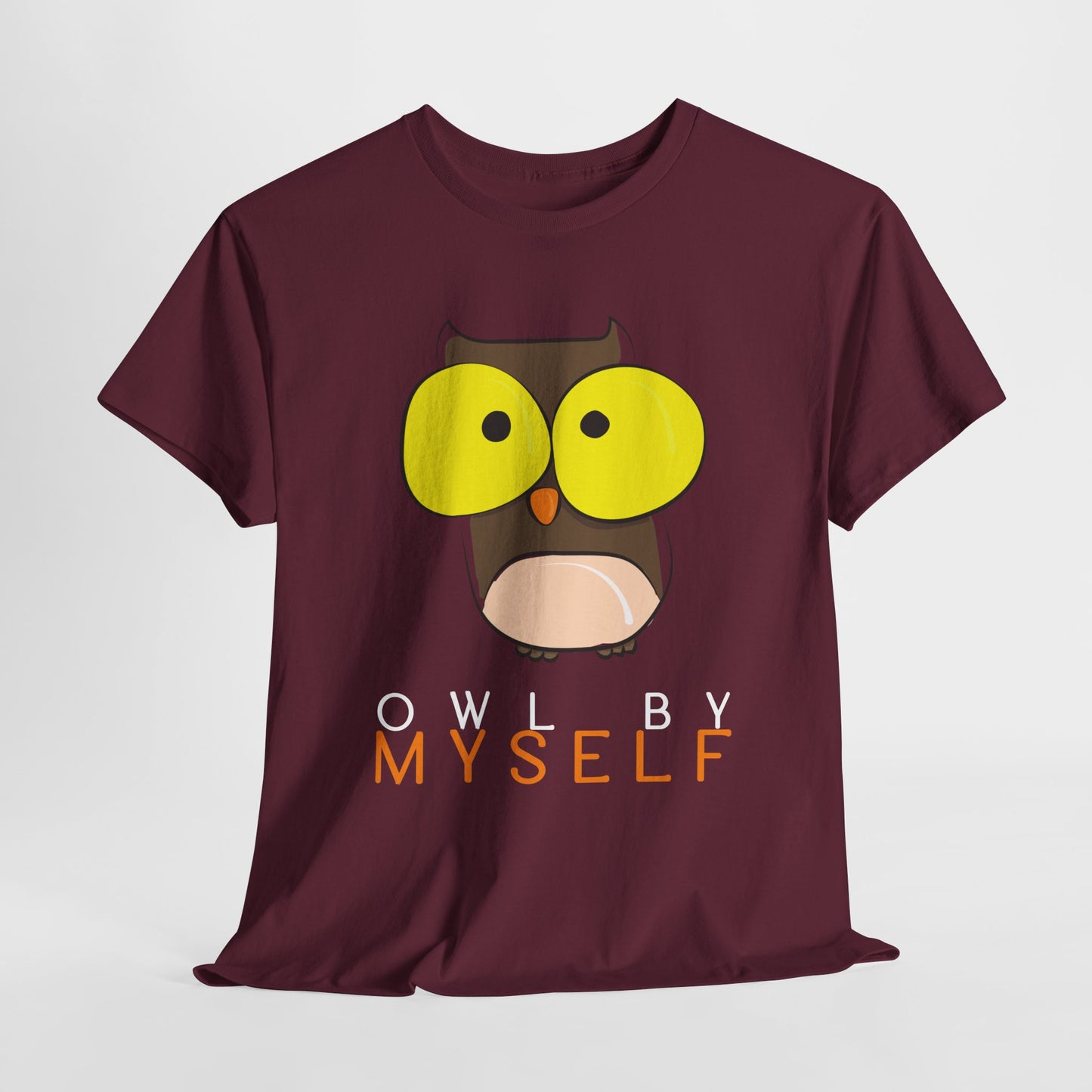 Teen/Adult Unisex Owl By Myself Tee – For the Proudly Introverted or Just Plain Punny