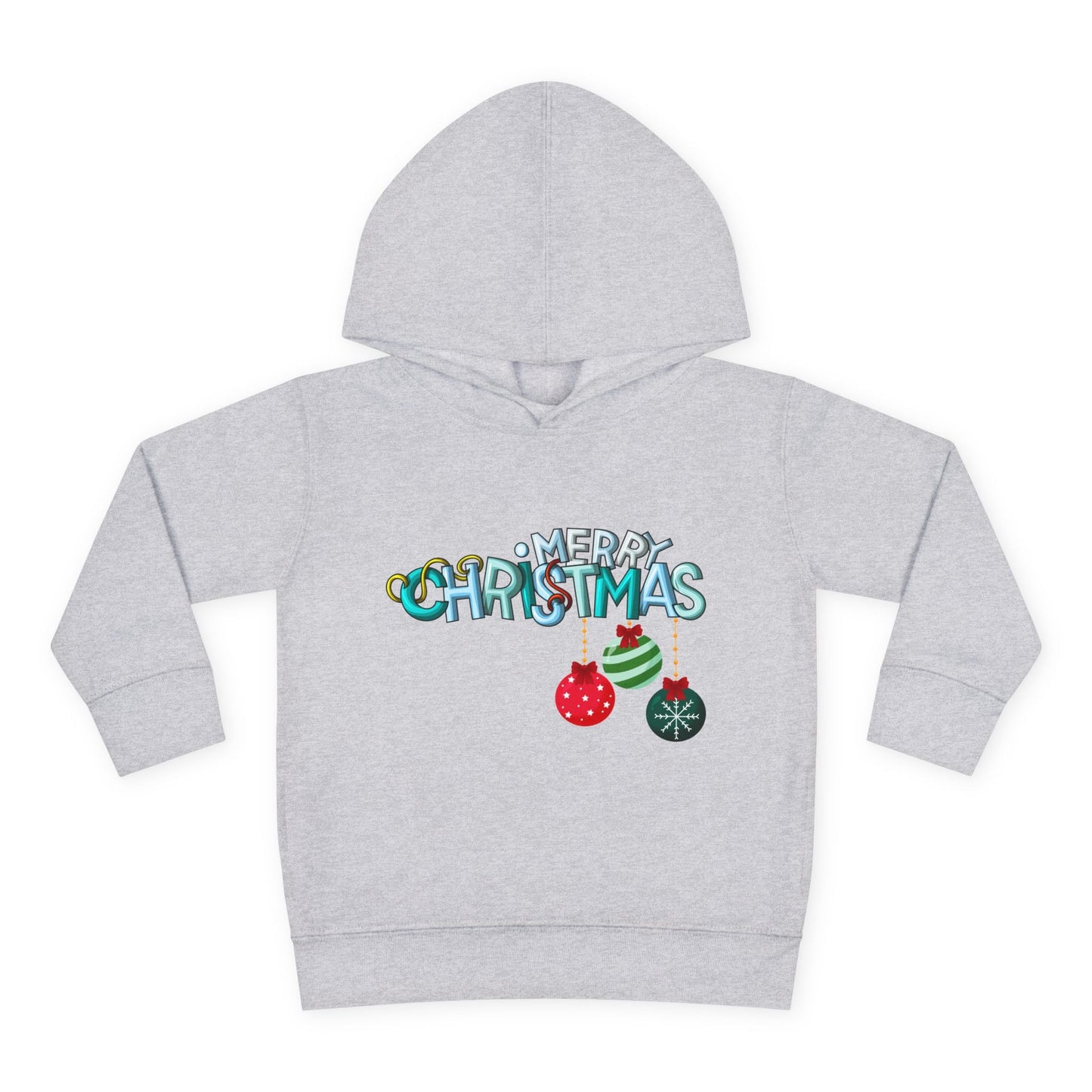 Toddler Merry Christmas Hoodie â€“ Festive Ornaments Design Printify