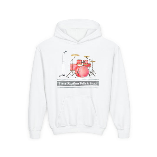 Youth Every Rhythm Tells a Story Hoodie – Beat, Balance & Bookish Energy