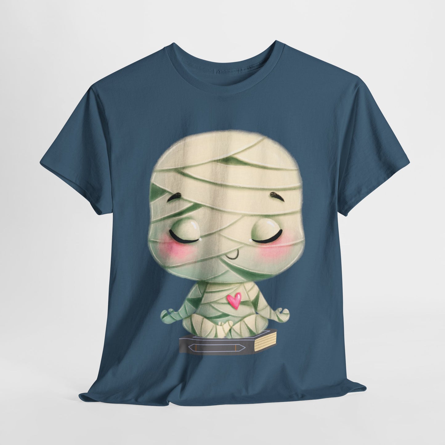 Teen/Adult Unisex Cute Mummy Reading Tee – Spooky Sweet Halloween Book Lover Shirt