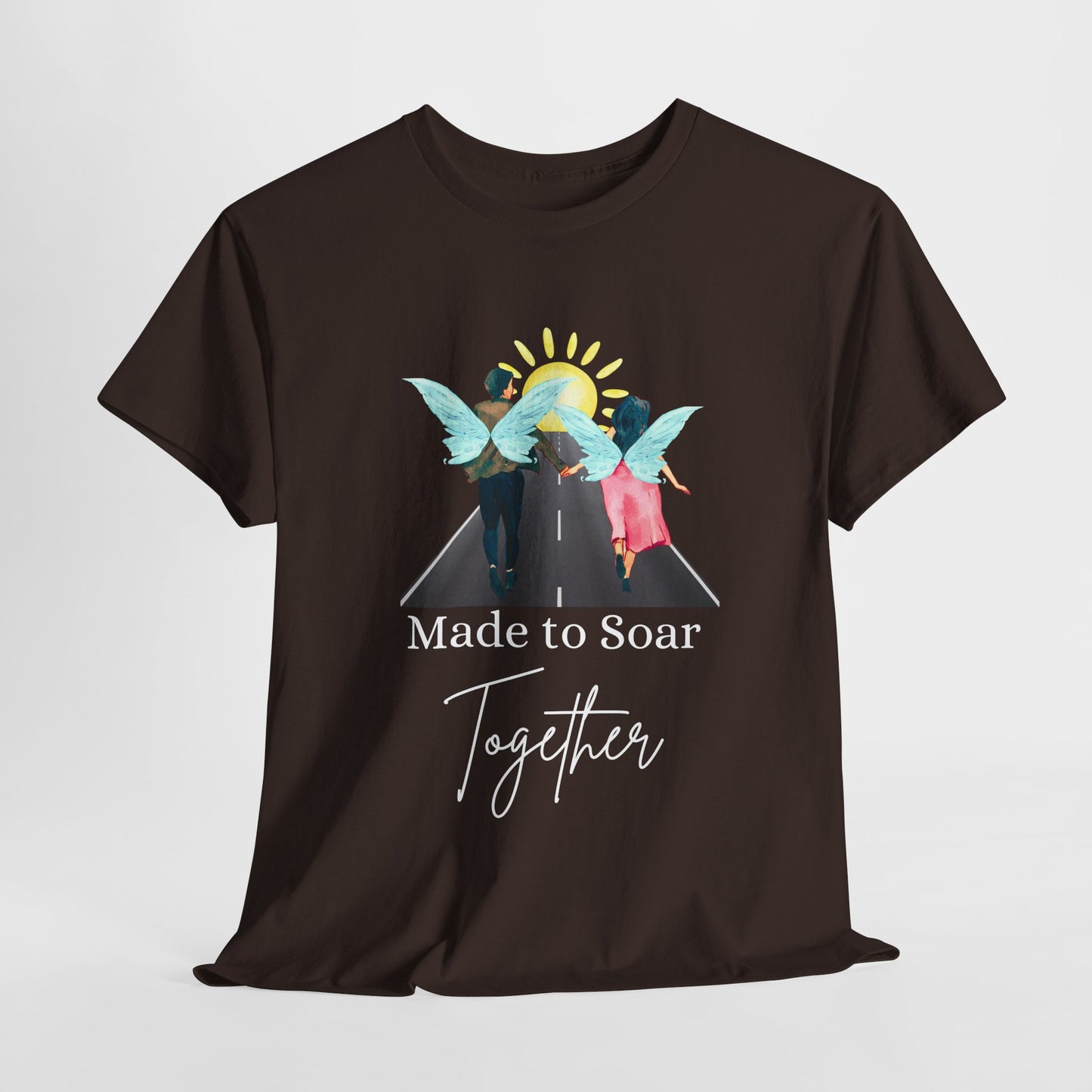 Teen/Adult Unisex Made to Soar Together Tee – Romantic Gift for Couples, Fairytale Wedding & Honeymoon Shirt
